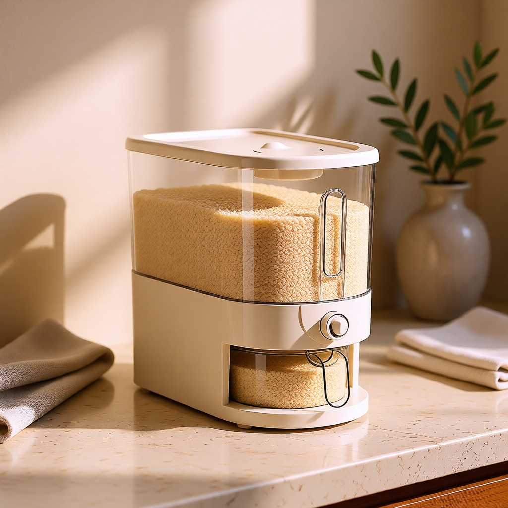 KH-AI 5kg Rice & Cereal Dispenser with Measuring Cup – Airtight Dry Food Storage Container - 2
