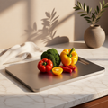 KH-AI Double-Sided Stainless Steel Chopping Board 46 x 30cm – Extra Large, Hangable - 0