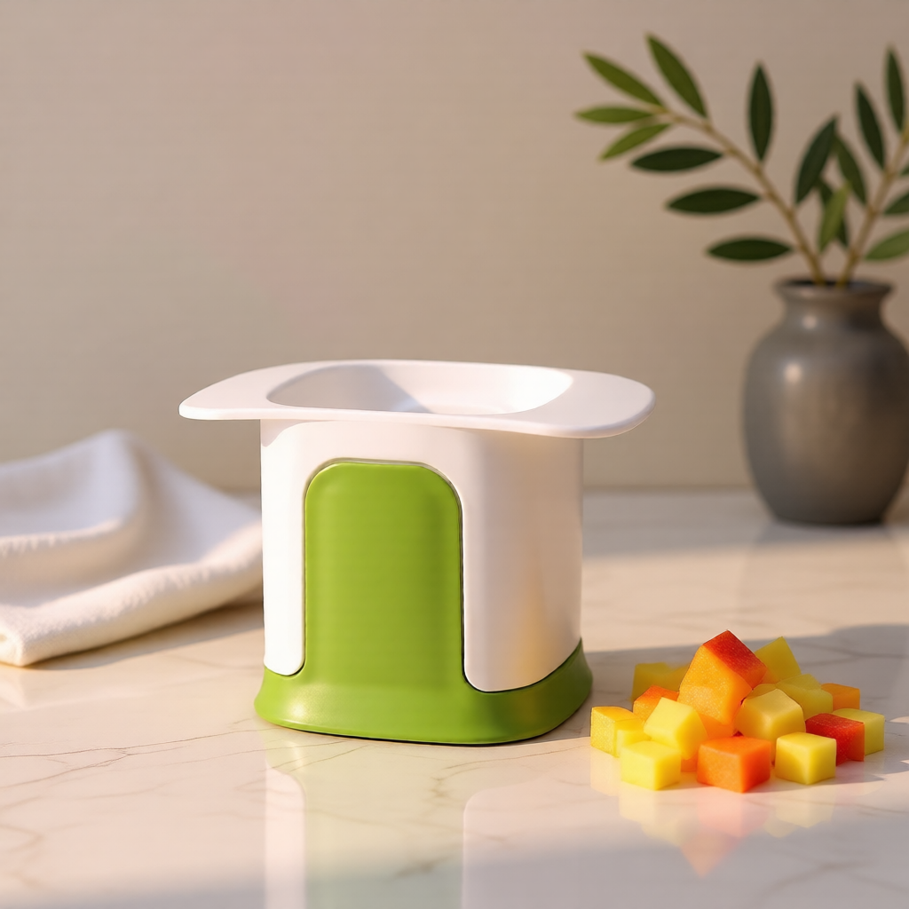 KH-AI Cup Fruit & Vegetable Slicer – Quick Strawberry, Banana & Egg Chopper Cup, Green - 1