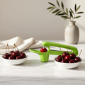 KH-AI Stainless Steel Cherry Pitter & Stoner – Handheld Fruit Stone Remover, Green - 0