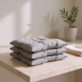 KH-AI Tie-On Dining Chair Seat Pads – 4 Pack, 38 x 38cm Padded Kitchen Chair Cushions, Grey - 1